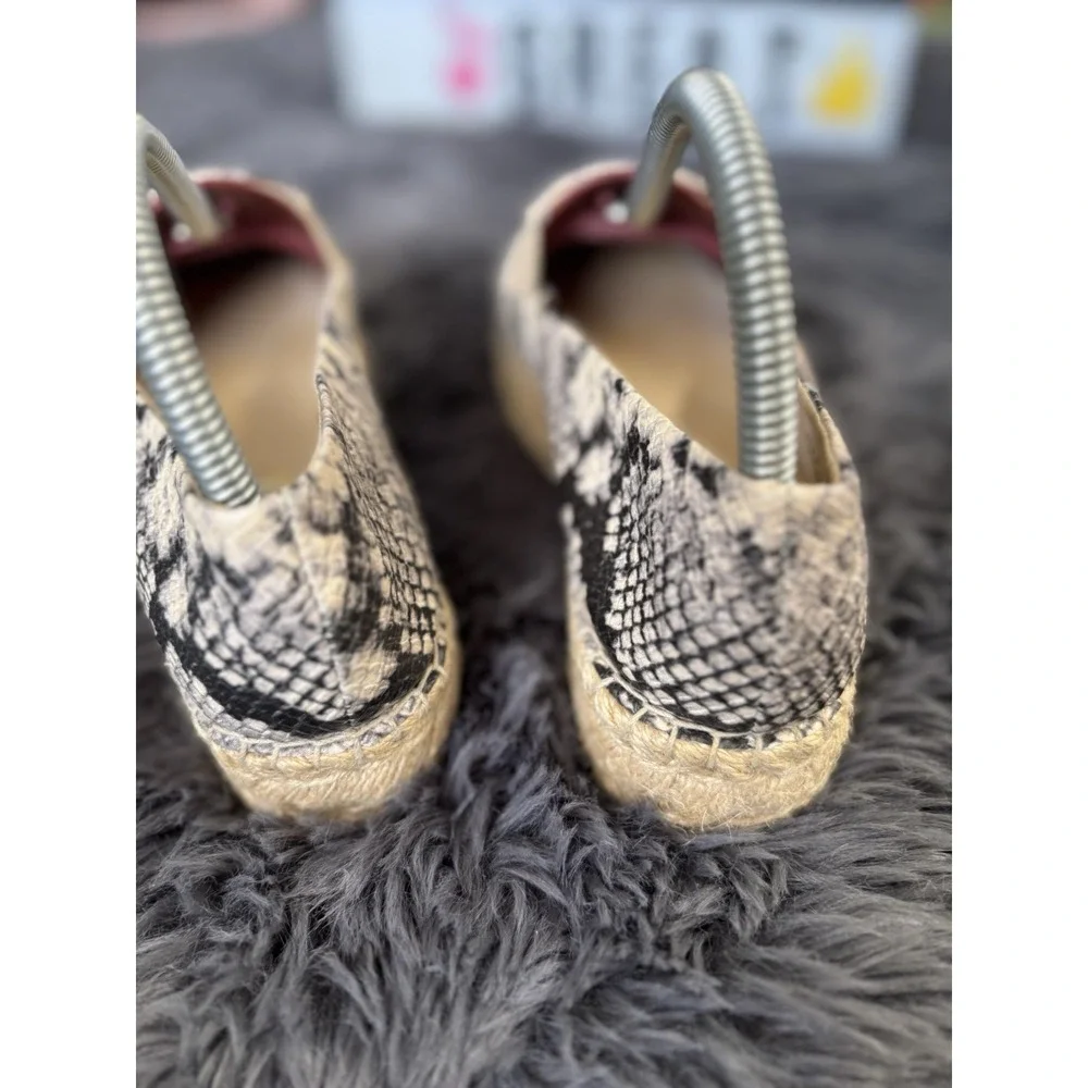 Steve Madden Prisila Espadrille Size 8 M Snakeskin‎ Animal Print Slip On Shoes